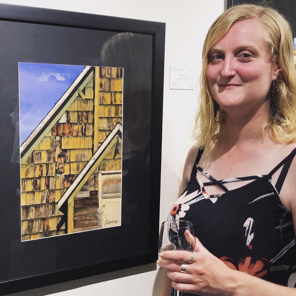 Photographer Caprina Valentine at the Sooke Fine Arts Show 2018